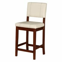 Promo 🔥 Counter Height Stools Linon Milano 24 In. Counter Stool - Walnut 🔔