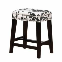 Hot Sale 😍 Counter Height Stools Linon Walt Cow Print Backless Counter Stool ✔️