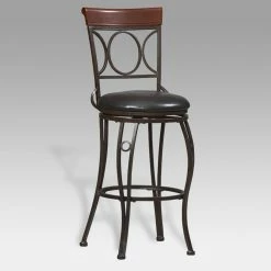 Wholesale 👏 Counter Height Stools Linon 24 Inch Bingham Circles Back Swivel Counter Stool 🎁