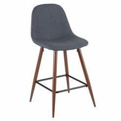 Deals 🤩 Counter Height Stools LumiSource Pebble 24 In. Fabric Counter Stool - Set Of 2 😀