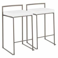 Buy 🧨 Counter Height Stools LumiSource Fuji Stackable 27.75 In. Counter Stool - Set Of 2 🌟