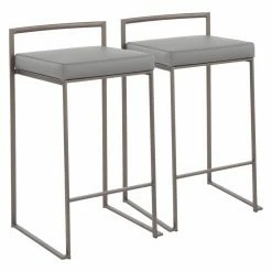 Deals 🎁 Counter Height Stools LumiSource Fuji Faux Leather Stackable 27.75 In. Counter Stool - Set Of 2 ❤️