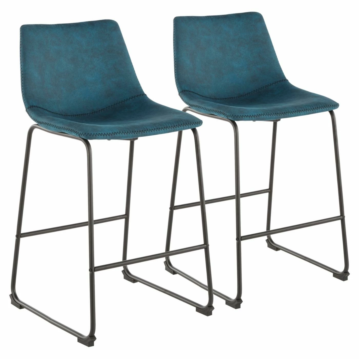 Discount π― Counter Height Stools LumiSource Duke 26 In. Upholstered Counter Stool - Set Of 2 βοΈ