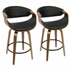 Discount ❤️ Counter Height Stools LumiSource Symphony 26 In. Solid Back Counter Stool - Set Of 2 🎉