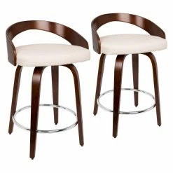 Best deal 😀 Counter Height Stools LumiSource Grotto 24 In. Keyhole Swivel Counter Stool - Set Of 2 ✨