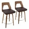 Deals ⌛ Counter Height Stools LumiSource Trilogy 24 In. Keyhole Faux Leather Counter Stool - Set Of 2 ✨