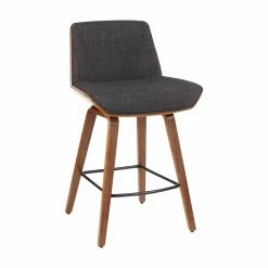 Outlet 🤩 Counter Height Stools LumiSource Corazza 25 In. Mid-Century Modern Counter Stool 🎉