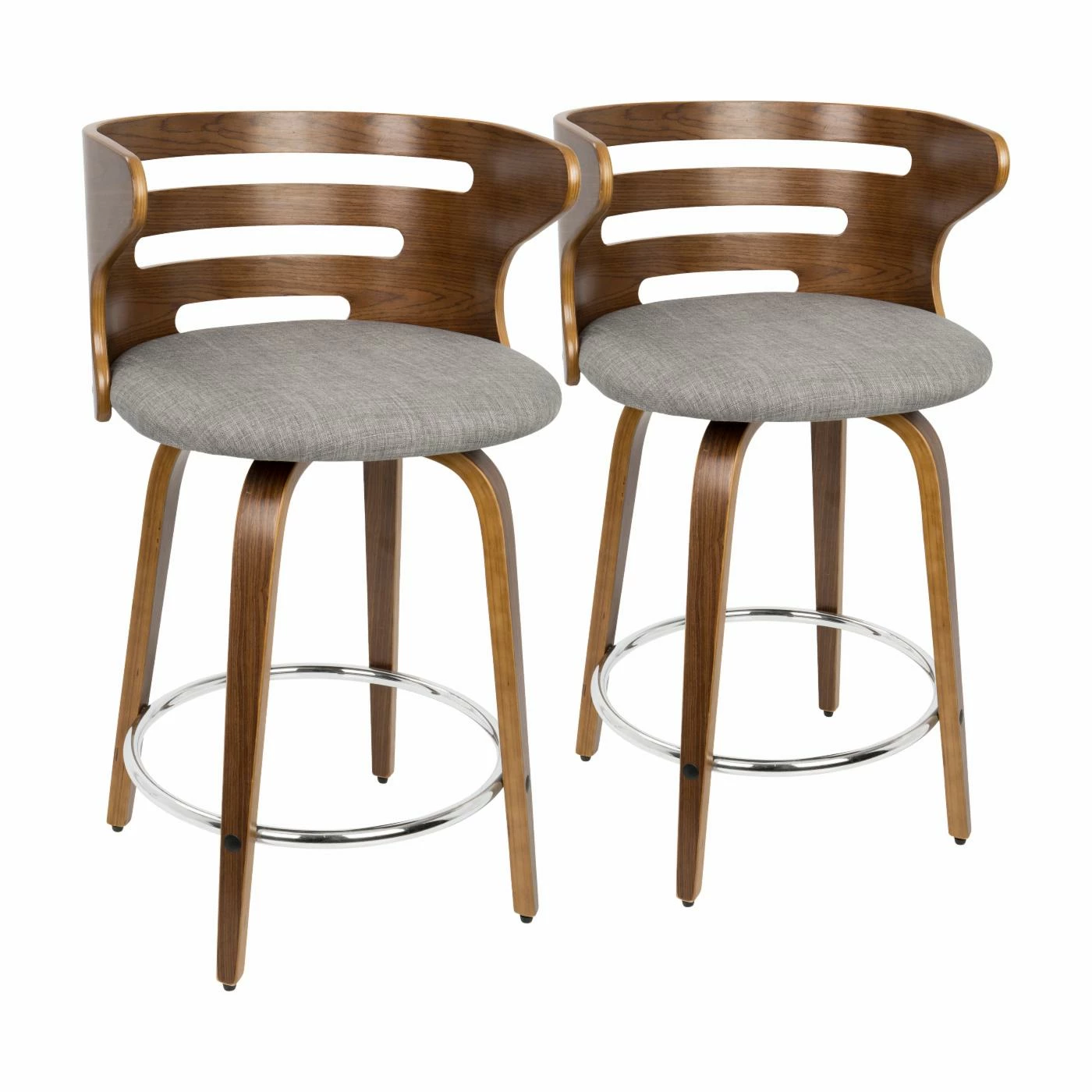 Best Sale π― Counter Height Stools LumiSource Cosini 24 In. Mid-Century Modern Counter Stool With Swivel - Set Of 2 π§¨