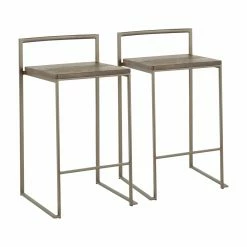 Flash Sale 😍 Counter Height Stools LumiSource Fuji 28 In. Industrial Stackable Counter Stool - Set Of 2 💯
