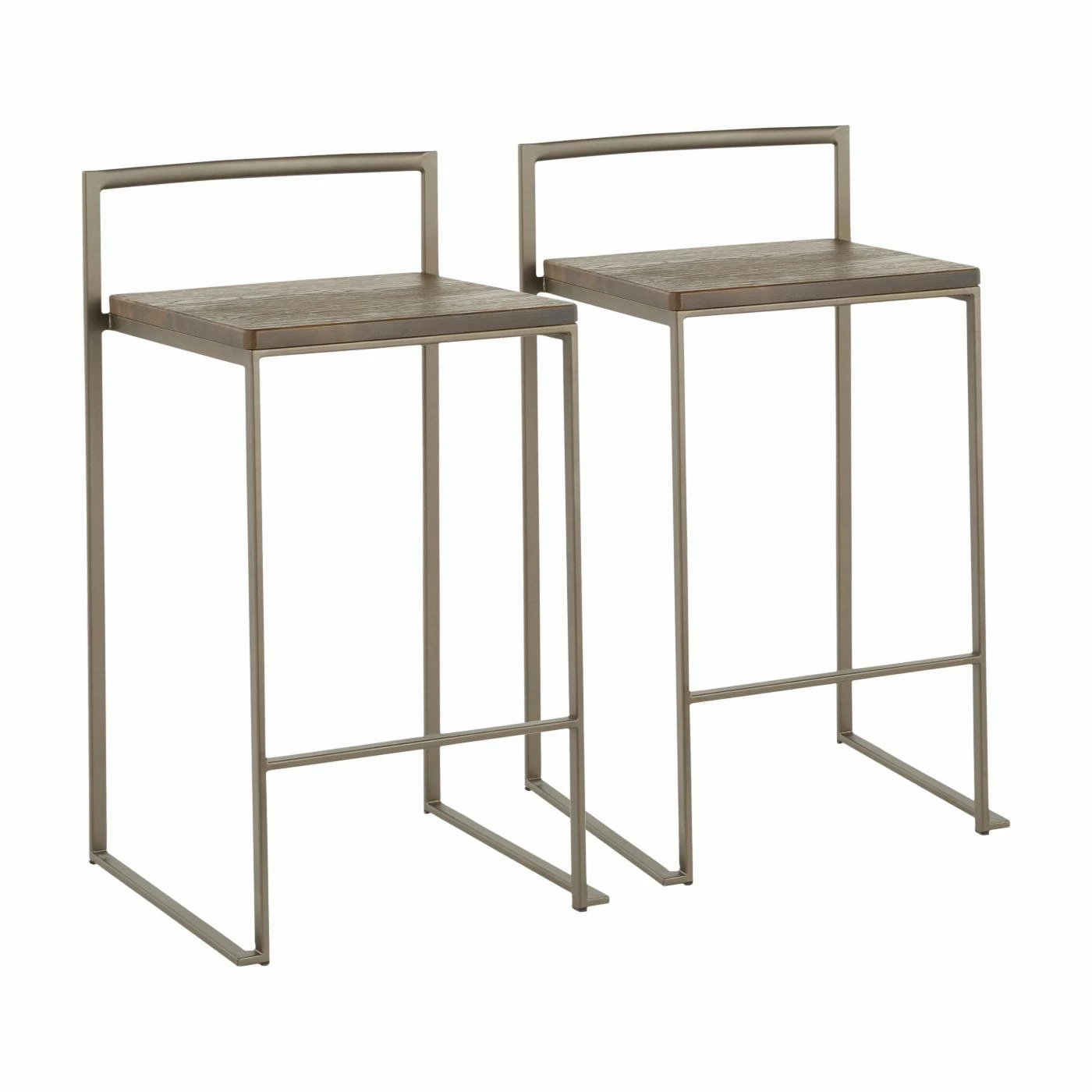 Flash Sale π Counter Height Stools LumiSource Fuji 28 In. Industrial Stackable Counter Stool - Set Of 2 π―