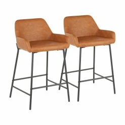 Promo 👏 Counter Height Stools LumiSource Daniella 24.5 In. Industrial Counter Stool - Set Of 2 🥰