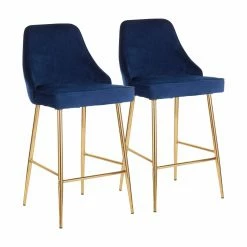 Hot Sale 🤩 Counter Height Stools LumiSource Marcel 25 In. Contemporary/Glam Counter Stool - Set Of 2 🤩