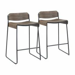 Wholesale 🎁 Counter Height Stools LumiSource Dali 26 In. Industrial Low Back Counter Stool - Set Of 2 👏
