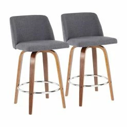 Coupon ✔️ Counter Height Stools LumiSource Toriano 25.5 In. Mid-Century Modern Counter Stool - Set Of 2 😀