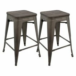 Coupon 🔔 Counter Height Stools LumiSource Oregon 24.25 In. Counter Stool - Set Of 2 🔔