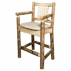 Cheap ⌛ Counter Height Stools Montana Woodworks Glacier Country 24 In. Upholstered Captains Counter Stool 🔔