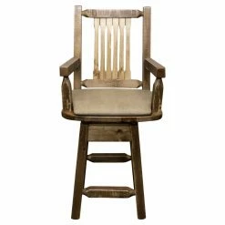 Promo ✔️ Counter Height Stools Montana Woodworks Homestead 24 In. Upholstered Swivel Captains Counter Stool ✨