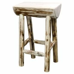 Cheap ✨ Counter Height Stools Montana Woodworks Montana 24 In. Half Log Counter Stool 🧨