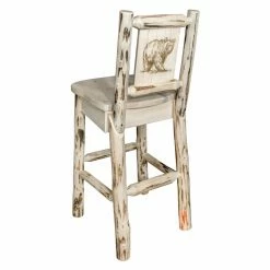 Outlet 🔔 Counter Height Stools Montana Woodworks Montana 24 In. Engraved Counter Stool 🔥