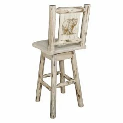 Best Pirce 🎁 Counter Height Stools Montana Woodworks Montana 24 In. Engraved Swivel Counter Stool 👍