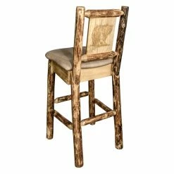 Best Pirce 🔥 Counter Height Stools Montana Woodworks Glacier Country 24 In. Engraved Counter Stool ✨