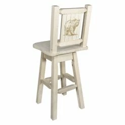 Outlet 😉 Counter Height Stools Montana Woodworks Homestead 24 In. Engraved Swivel Counter Stool 🎁