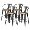 New 🎉 Counter Height Stools New Pacific Direct Inc Metropolis 26 In. Wood Seat Counter Stool With Arms - Set Of 4 ⌛