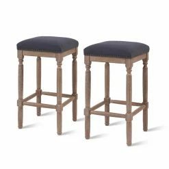 Budget 🎉 Counter Height Stools New Pacific Direct Inc Ernie 26 In. Fabric Backless Counter Stool With Nailhead Trim - Set Of 2 🛒