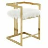 New 👍 Counter Height Stools Pangea Home Kenzie Counter Stool Faux Fur 🎉