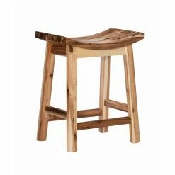 Top 10 ❤️ Counter Height Stools Powell Dale 24 In. Backless Saddle Counter Stool - Multicolor Natural Acacia Wood ❤️