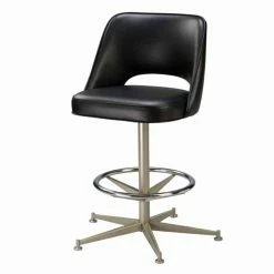 Best Pirce 🔥 Counter Height Stools Regal Bucket Seat With Cut Out Back 26 In. Rod Frame Metal Counter Stool 😉