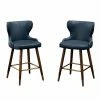 Top 10 🛒 Counter Height Stools Roundhill Furniture Nevis Mid-Century Modern Faux Leather Tufted 24.5 In. Counter Stool - Set Of 2 - Blue 🔔