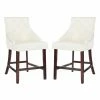 Discount 🎉 Counter Height Stools Safavieh Eleni 26 In. Tufted Wing Back Counter Stool - Set Of 2 ⭐