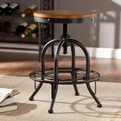 Best Pirce 👍 Counter Height Stools Southern Enterprises Industrial Adjustable Swivel Bar Stool ✔️