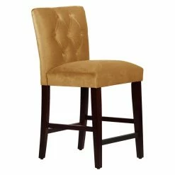 Budget 🌟 Counter Height Stools Skyline Furniture 26 In. Tufted Velvet Counter Stool 🎁