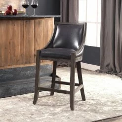 New 🎉 Counter Height Stools Uttermost Elowen 26 In. Leather Counter Stool 🔔