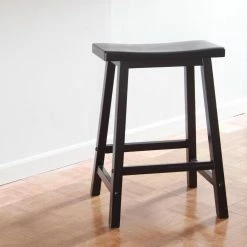 Coupon 👏 Counter Height Stools Winsome Wood 24-Inch RTA Single Saddle Seat Counter Stool - Black ⭐