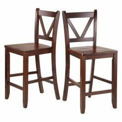 Cheap 🤩 Counter Height Stools Winsome Victor V-Back 24 In. Counter Height Dining Stools - Set Of 2 🛒