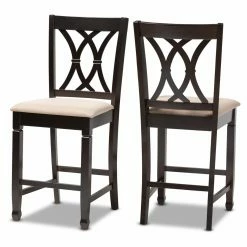 Buy 🥰 Counter Height Stools Baxton Studio Reneau 25 In. Upholstered Counter Height Chair - Set Of 2 😉