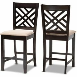 Best deal 🧨 Counter Height Stools Baxton Studio Caron 25 In. Upholstered Counter Height Chair - Set Of 2 😍