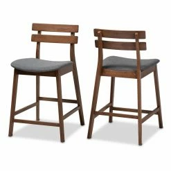 Wholesale 🔥 Counter Height Stools Baxton Studio Larine 24 In. Mid-Century Counter Stool - Set Of 2 ⌛
