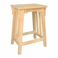 Outlet ❤️ Counter Height Stools International Concepts Unfinished 24-Inch Hartford Mission Counter Stool ✨