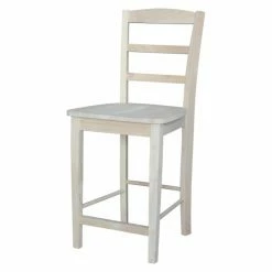 Promo ⌛ Counter Height Stools International Concepts Unfinished 24-Inch Madrid Counter Stool 🌟