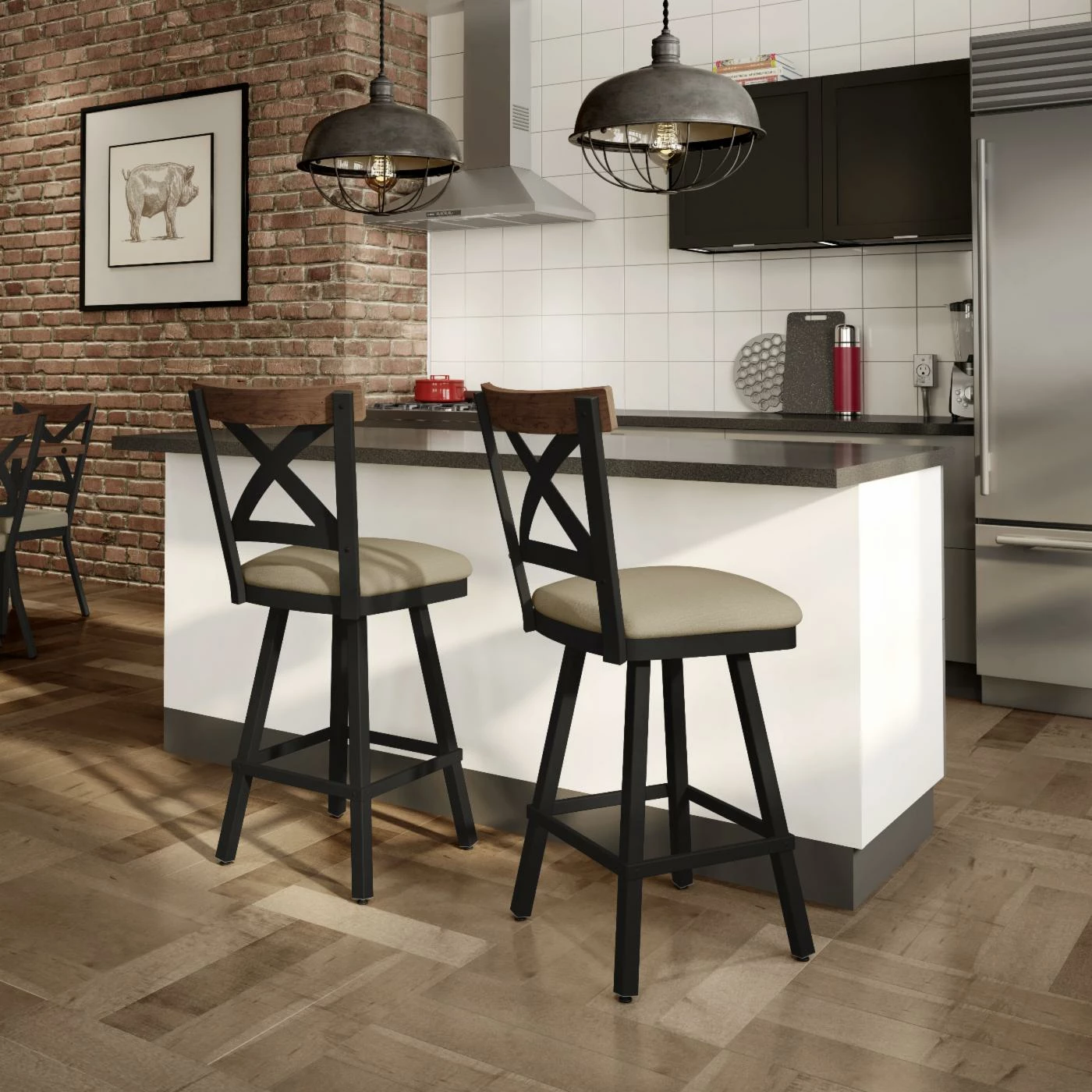 Promo βοΈ Counter Height Stools Amisco Snyder 26 In. Swivel Counter Stool β€οΈ - Image 5
