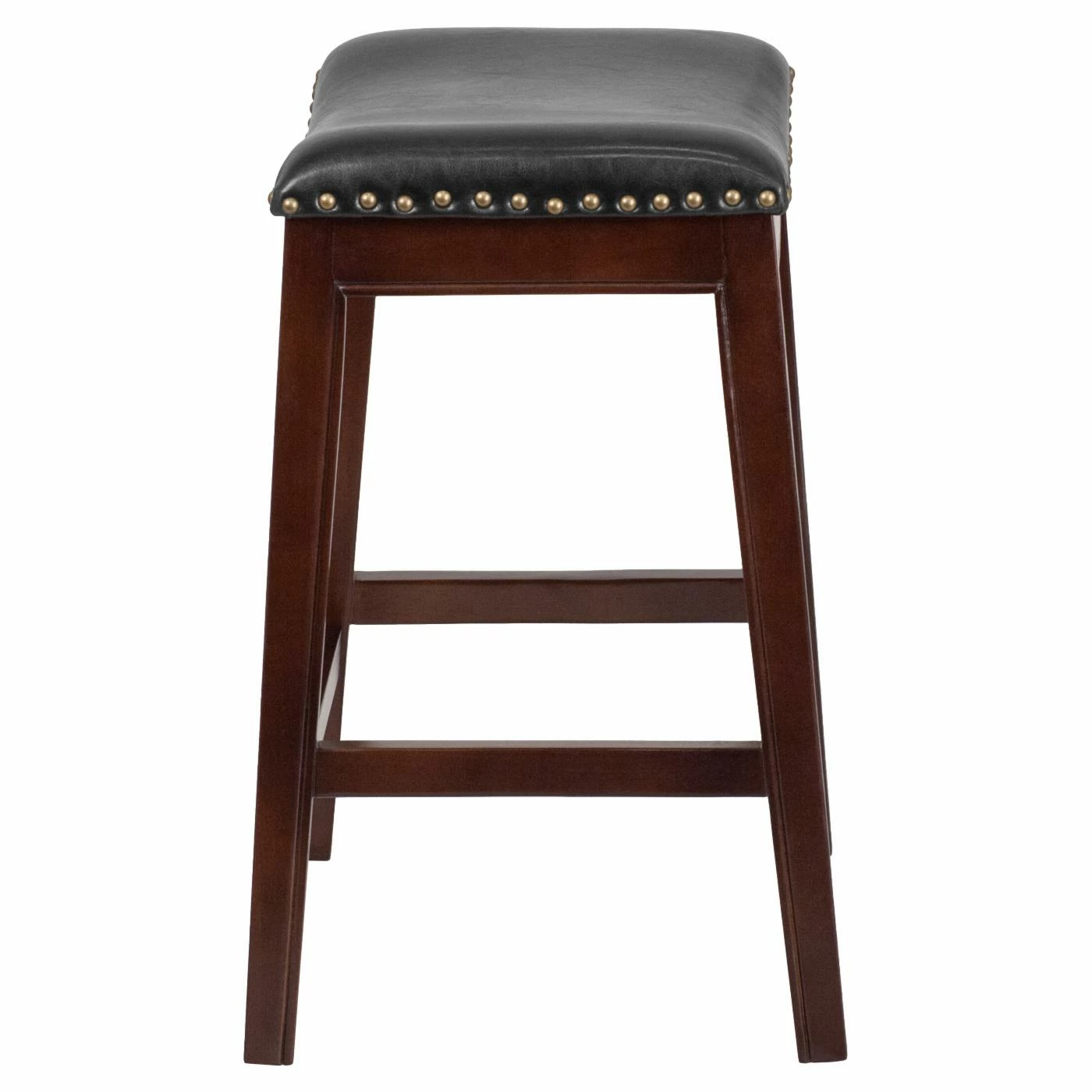 Best deal π Counter Height Stools Flash Furniture 26 In. Backless Wood Counter Height Stool With Black Leather Saddle Seat π― - Image 5