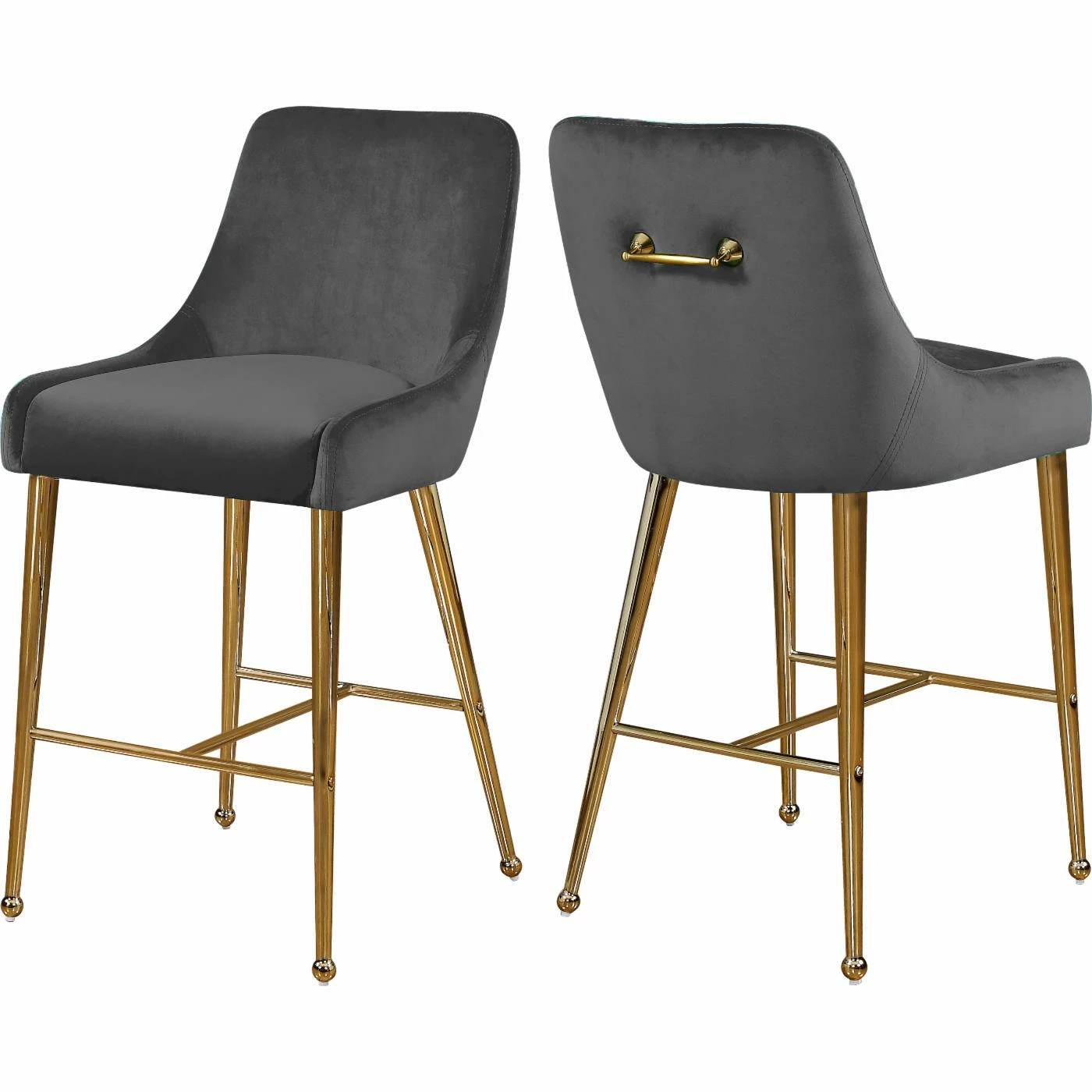 Outlet π Counter Height Stools Meridian Furniture Inc Owen 28 In. Upholstered Counter Stool - Set Of 2 β - Image 5