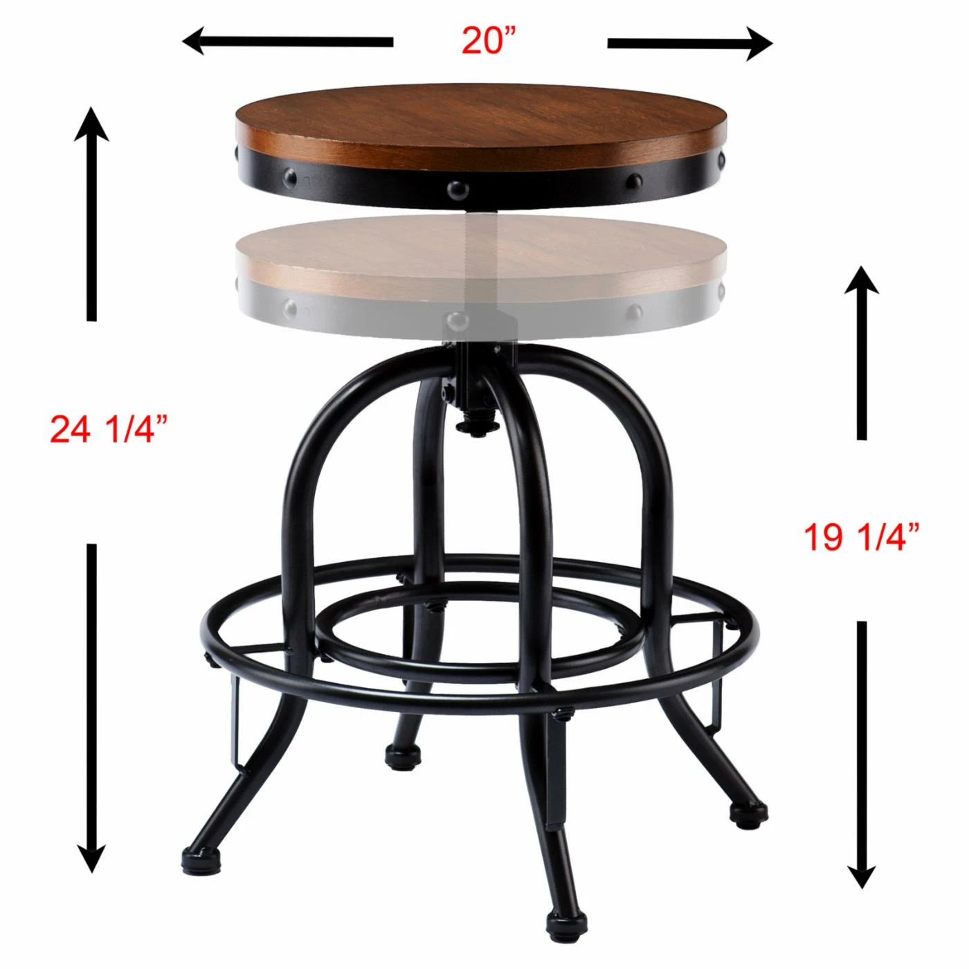 Best Pirce π Counter Height Stools Southern Enterprises Industrial Adjustable Swivel Bar Stool βοΈ - Image 5