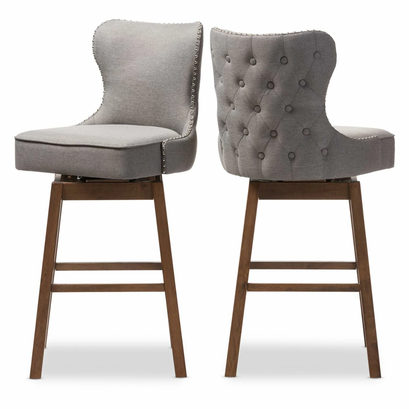 Best Sale ❤️ Counter Height Stools Baxton Studio Gradisca Upholstered Swivel Bar Stool - Set Of 2 🧨 - Image 5