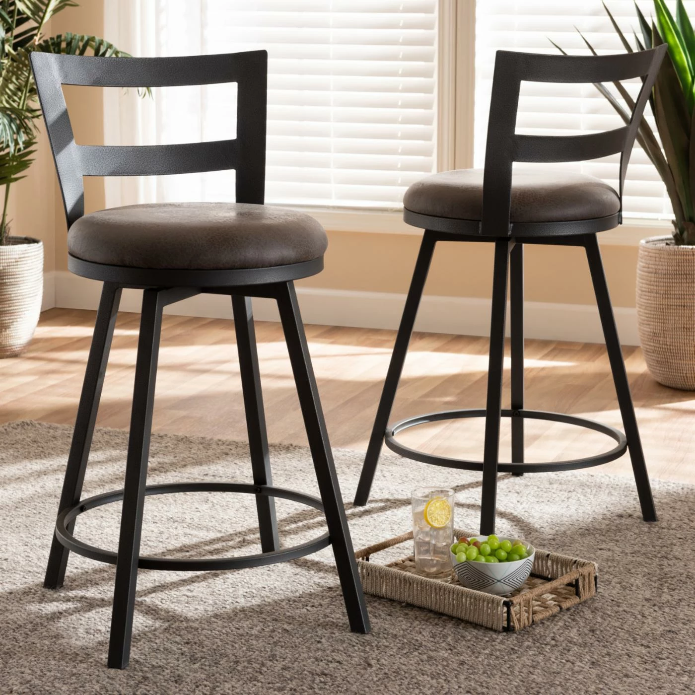 Wholesale π Counter Height Stools Baxton Studio Arjean 26 In. Counter Stool - Set Of 2 π - Image 5