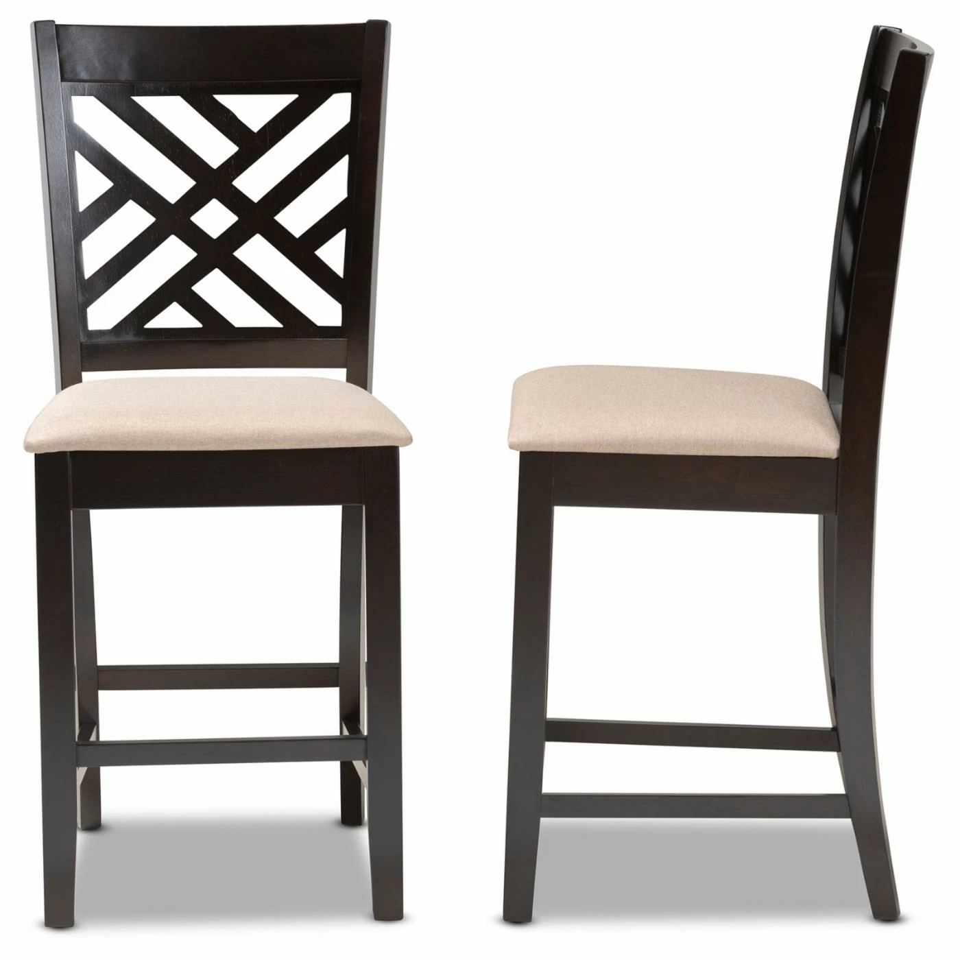 Best deal 𧨠Counter Height Stools Baxton Studio Caron 25 In. Upholstered Counter Height Chair - Set Of 2 π - Image 5